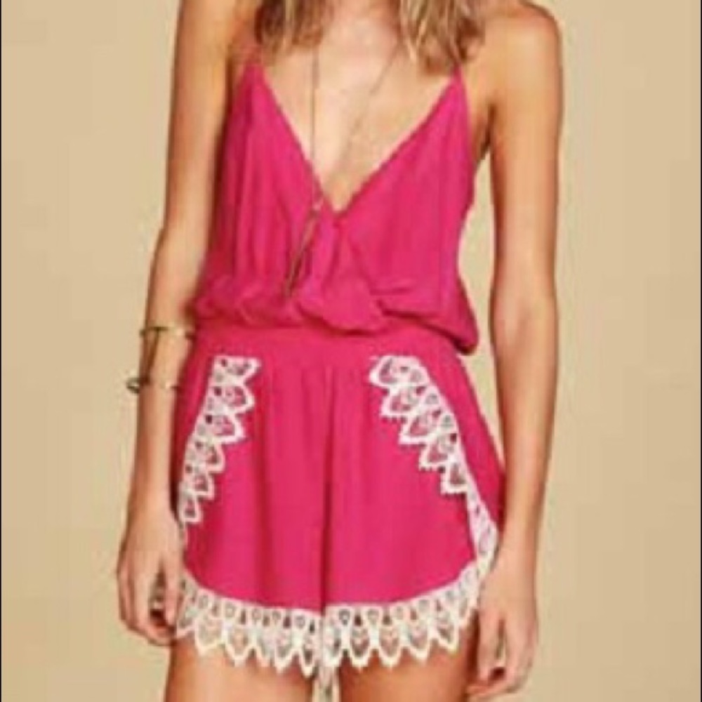 Lucy Love Pink Lace Romper